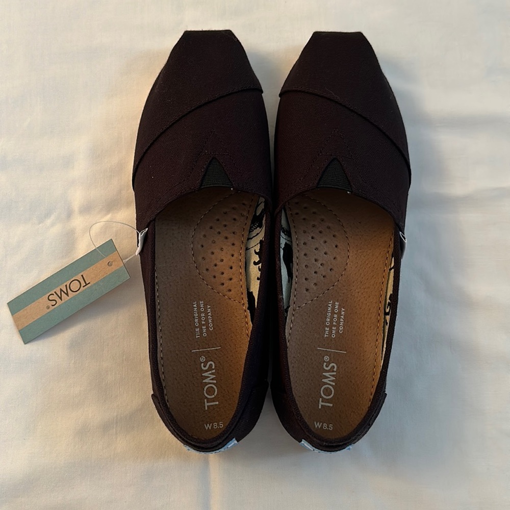 TOMS black canvas Alpargata shoes 8.5 women’s